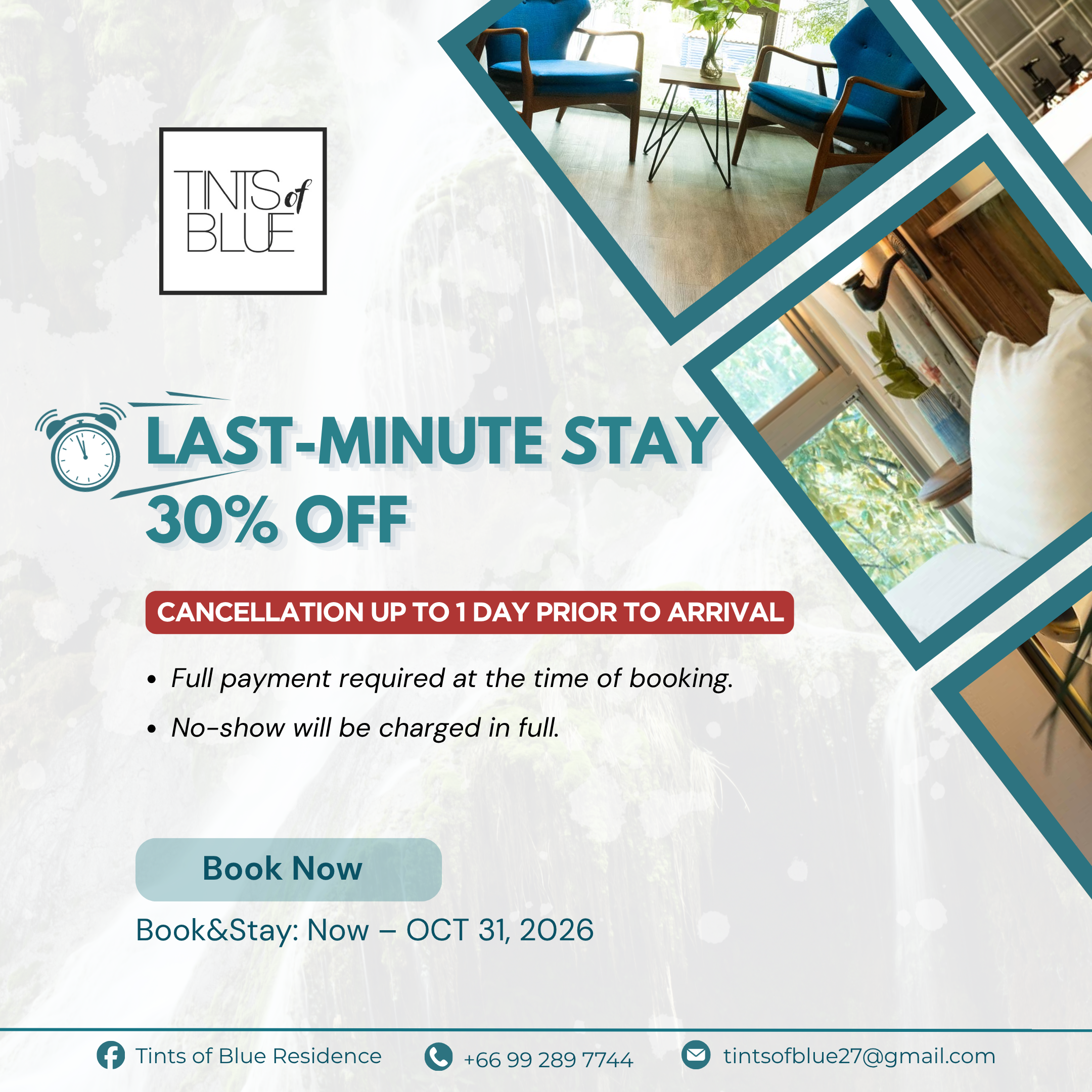 Last-Minute Stay 30% off, Tints of Blue